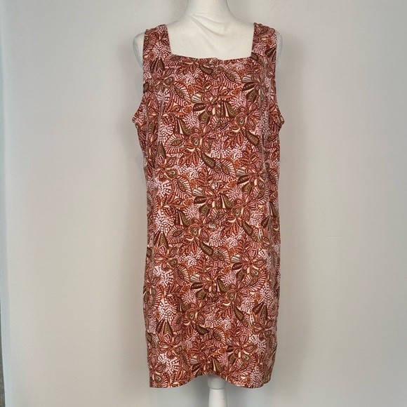 Garnet Hill Vale 100% Linen Tank Dress. Floral/Paisley Print. Size 12. - Picture 2 of 14